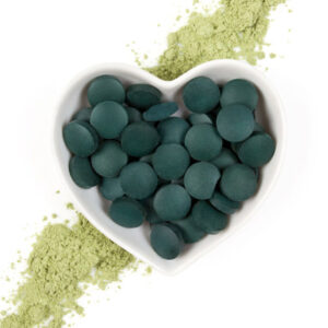 Chlorella Presslinge als Herz